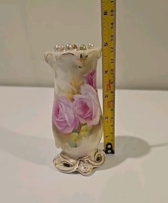Antique Royal Bayreuth Hat Pin Holder w/Blue Stamp on Bottom RARE #93 - Thumbnail 7