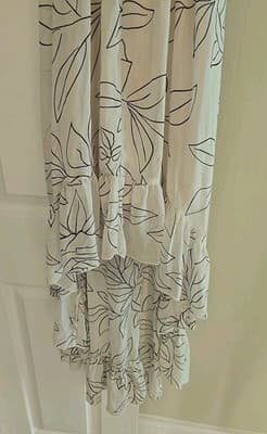 Heartsould High Low Ruffle Sleeveless White Black Leaf Dress Size Small - Thumbnail 3
