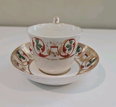 Antique Derby England Teacup & Saucer - Thumbnail 4