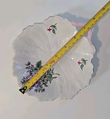Vintage Luneville Leaf Shaped Dish Old Strasbourg Pattern 7 1/4" Made In France - Thumbnail 5