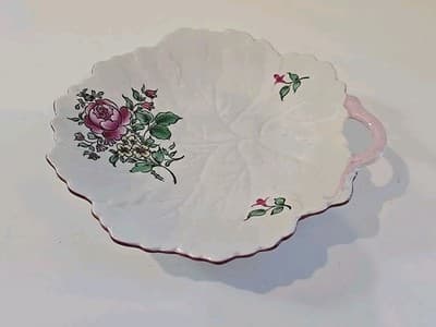 Vintage Luneville Leaf Shaped Dish Old Strasbourg Pattern 7 1/4" Made In France - Thumbnail 2