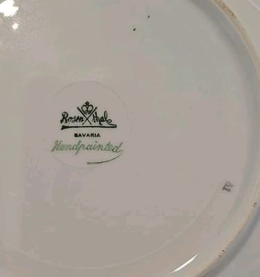 Rosenthal Bavaria Hand Painted Porcelain Plate with Apple Fruit Decor - Thumbnail 3