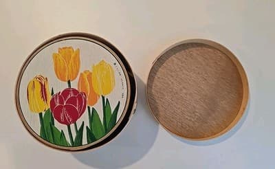 Lillian Vernon Wooden Shaker Storage Boxes 1984 Iris Tulip Flowers Set of 2 - Thumbnail 6
