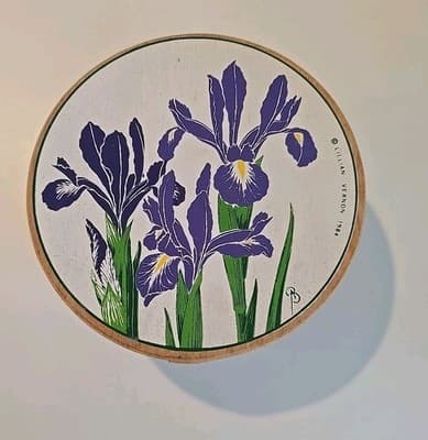 Lillian Vernon Wooden Shaker Storage Boxes 1984 Iris Tulip Flowers Set of 2 - Thumbnail 7
