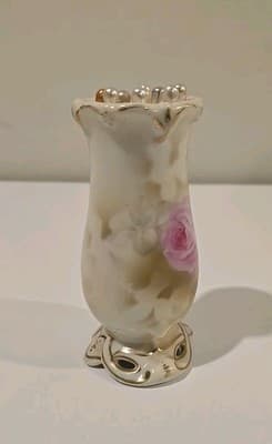 Antique Royal Bayreuth Hat Pin Holder w/Blue Stamp on Bottom RARE #93 - Thumbnail 4