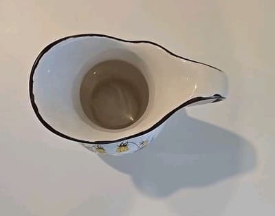 Vintage Japan Pitcher Ceramic Summertime Flowers 7" - Thumbnail 7
