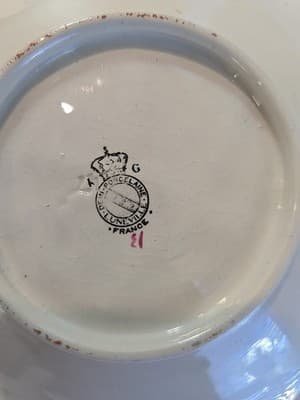 Vintage Luneville Leaf Shaped Dish Old Strasbourg Pattern 7 1/4" Made In France - Thumbnail 4
