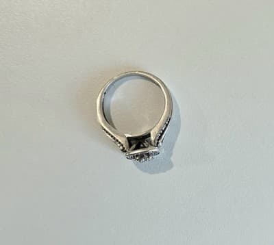 Real JWBR Diamond Sterling Silver 925 Cluster Engagement Ring Sz 7 - Thumbnail 6