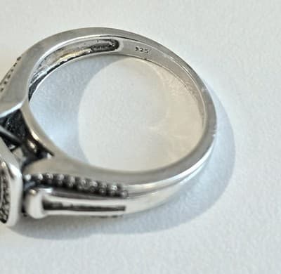 Real JWBR Diamond Sterling Silver 925 Cluster Engagement Ring Sz 7 - Thumbnail 5
