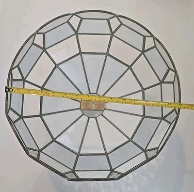 Vintage Tiffany Style Stained Glass White Slag Glass Clear Ceiling Hanging Lamp - Thumbnail 4