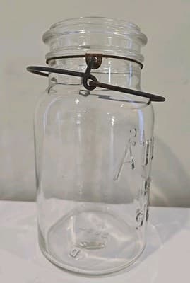 Vintage Atlas Z-SEAL Glass Jar No Lid Clear 5056 - Thumbnail 5