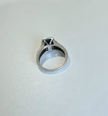 Real JWBR Diamond Sterling Silver 925 Cluster Engagement Ring Sz 7 - Thumbnail 8