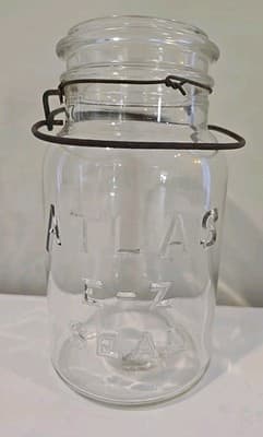 Vintage Atlas Z-SEAL Glass Jar No Lid Clear 5056 - Thumbnail 2