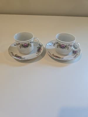 Taramina Demitasse Cup & Saucer 2 Sets Liling China - Thumbnail 2