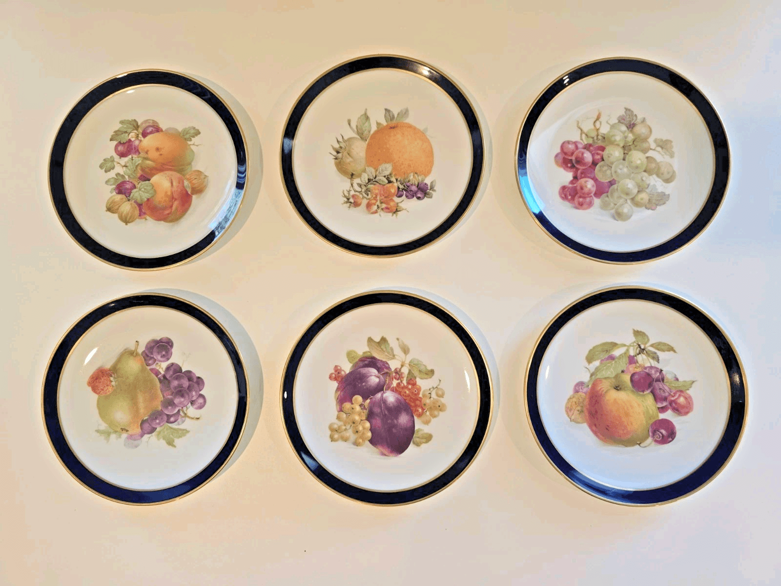 Vintage Bavaria Schumann Arzberg Germany Fruit Serving Bountiful Plate Set of 6