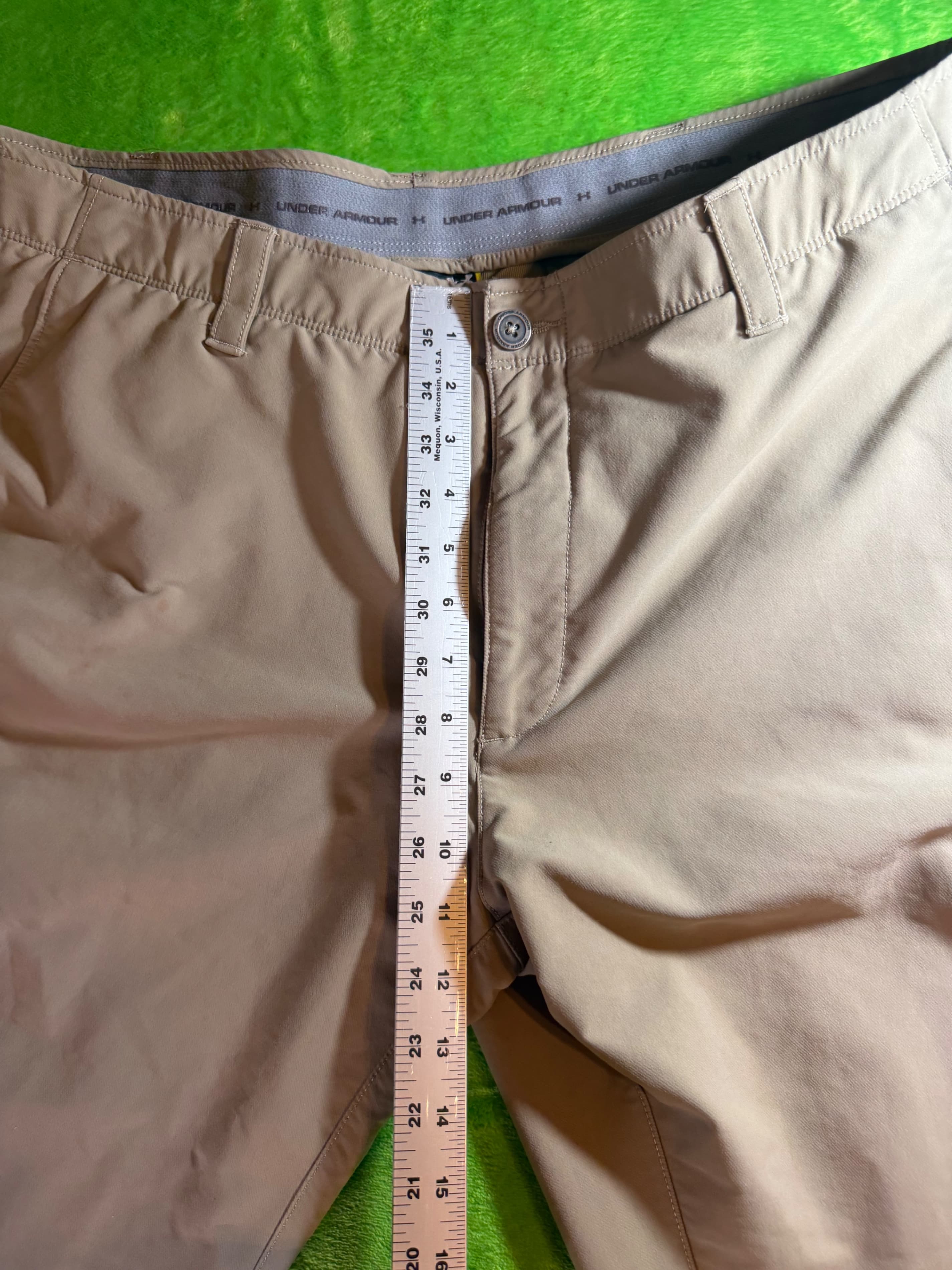 Under Armour Golf Pants Mens Sz 40x34 Khaki Performance Stretch Straight - Thumbnail 8