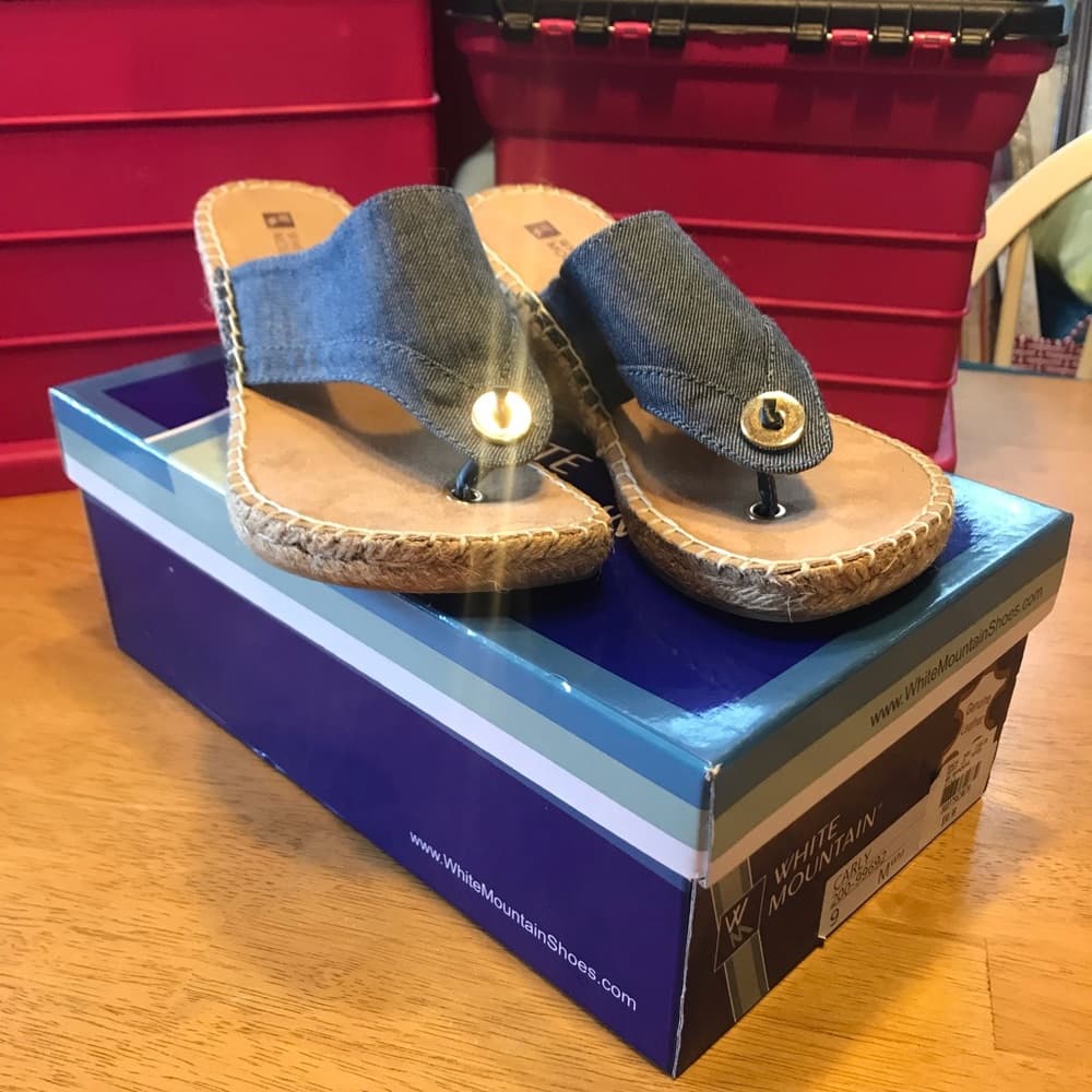 DENIM WHITE MOUNTAIN SANDAL. Sz 6.5 - Thumbnail 8