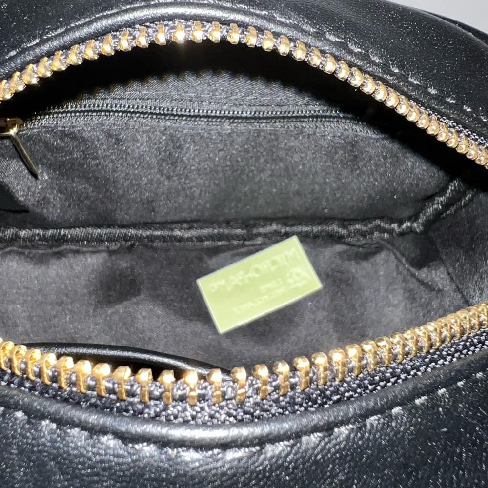 Valentino Orlandi Black Quilted Crossbody Bag with Gold Chain - Thumbnail 3