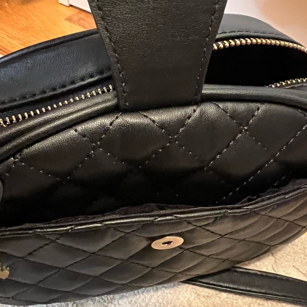 Valentino Orlandi Black Quilted Crossbody Bag with Gold Chain - Thumbnail 5