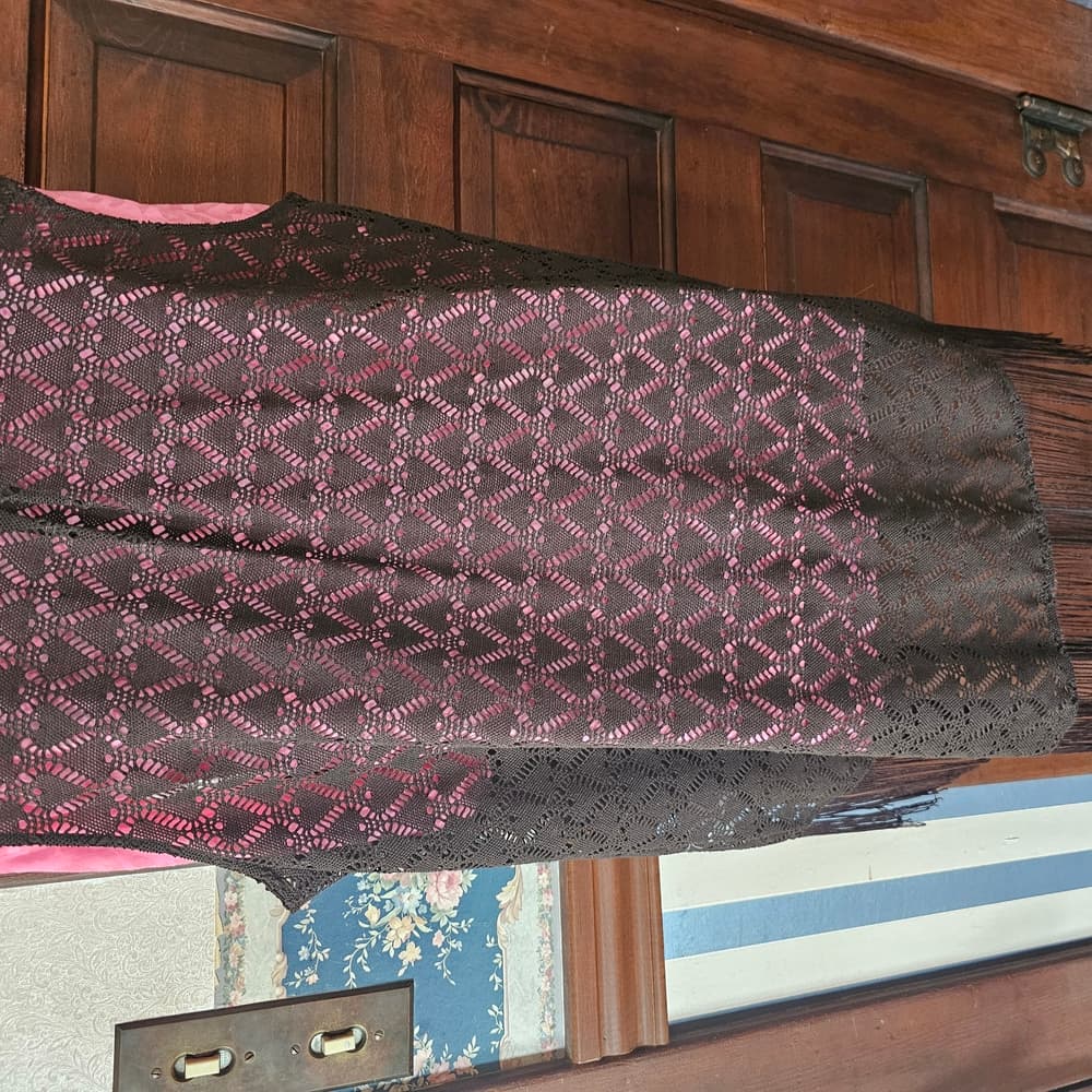 Pink Top with Black Fringe Vest - Thumbnail 2