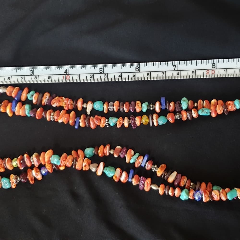 Turquoise & natural stone double strand Necklace - Thumbnail 2
