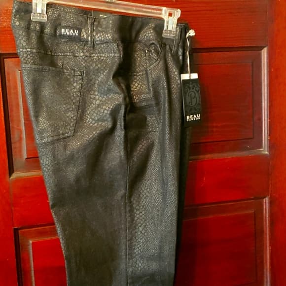 Black snakeskin patterned jeans - Thumbnail 4