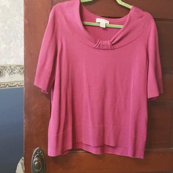 Magenta short sleeve sweater - Thumbnail 3