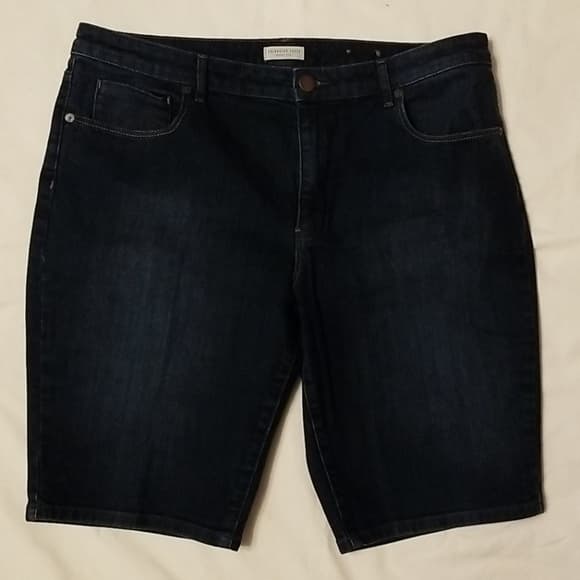 Coldwater Creek Dark Wash Bermuda Shorts 16 run sm - Thumbnail 6