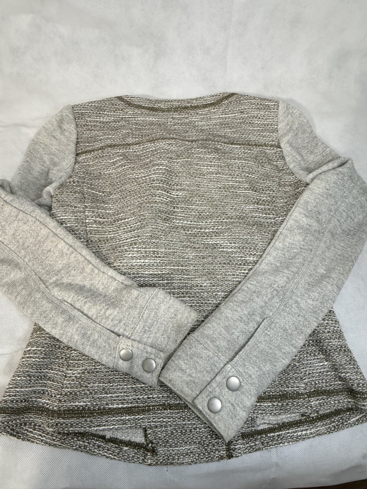 Hinge Tweed Knit & Cotton Women's Blazer Jacket XS - Thumbnail 2
