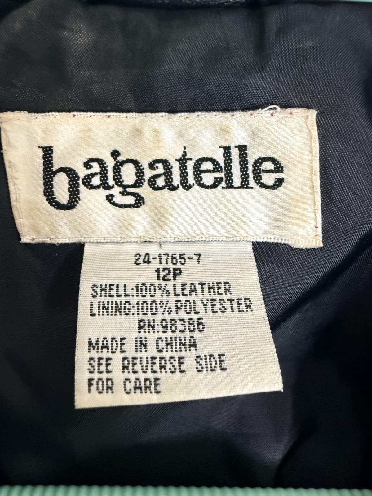 Vintage Bagatelle Genuine Leather Black Jacket Ladies Size 12P Career Casual - Thumbnail 4