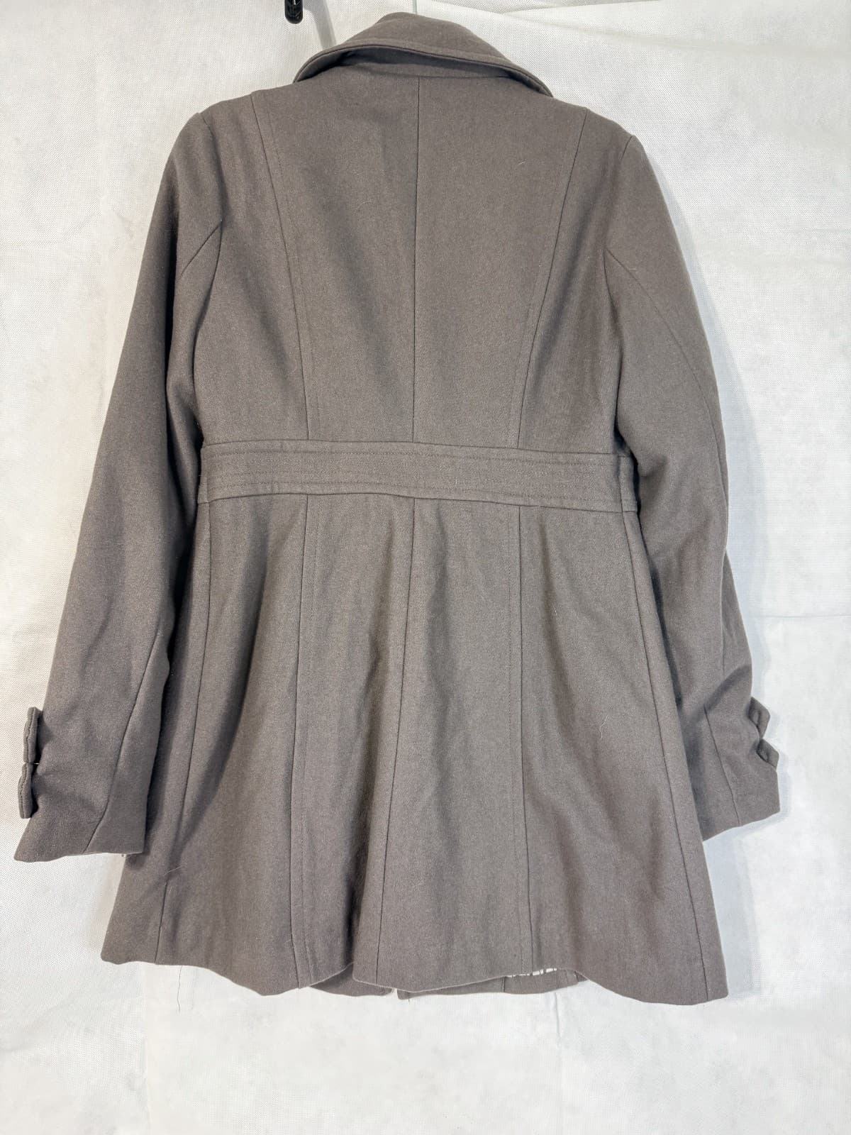 Tulle Wool Trench Ladies L Coat Charcoal - Thumbnail 3