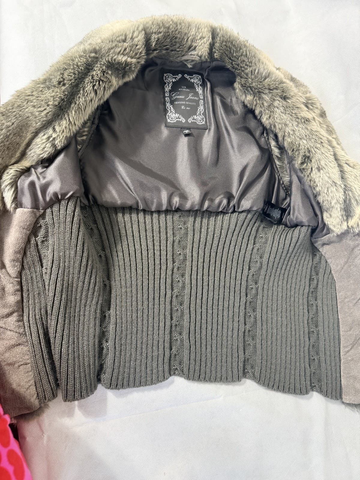 GUESS JEANS FAUX FUR AND KNIT VEST M - Thumbnail 3