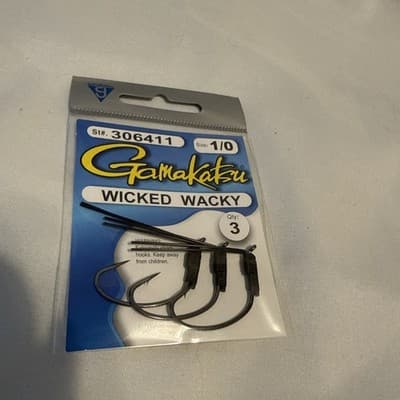 Gamakatsu Wicked Wacky 3 Pack. Size 1/0 #306411 New