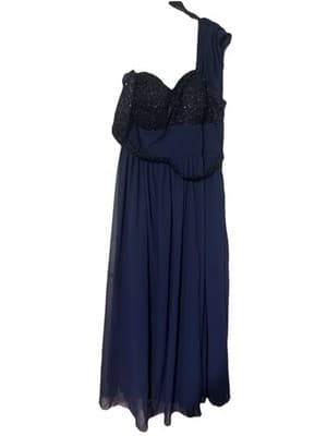 Navy Blue Women’s Evening Gown Shien Sz. 20 - Thumbnail 7