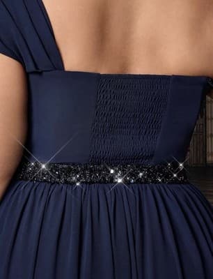 Navy Blue Women’s Evening Gown Shien Sz. 20 - Thumbnail 2