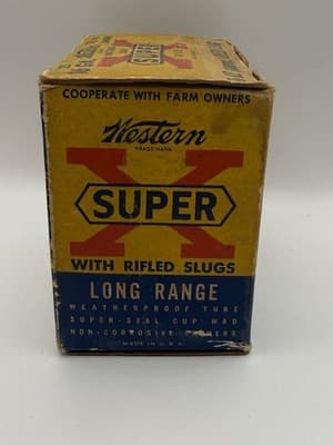 Western Super X Vintage 16 GA Rifle Slug Ammo Box - Thumbnail 4
