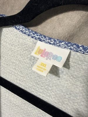 LuLaRoe Michelle Wrap Dress Blue & White Women’s 3XL - Thumbnail 2