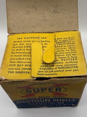 Western Super X Vintage 16 GA Rifle Slug Ammo Box - Thumbnail 8