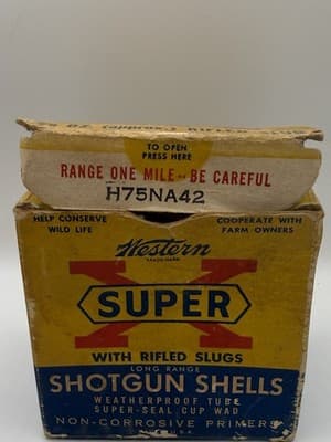 Western Super X Vintage 16 GA Rifle Slug Ammo Box - Thumbnail 7