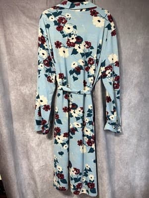 LuLaRoe Ellie Button Up Dress With Belt Blue Floral Women’s 3XL - Thumbnail 2