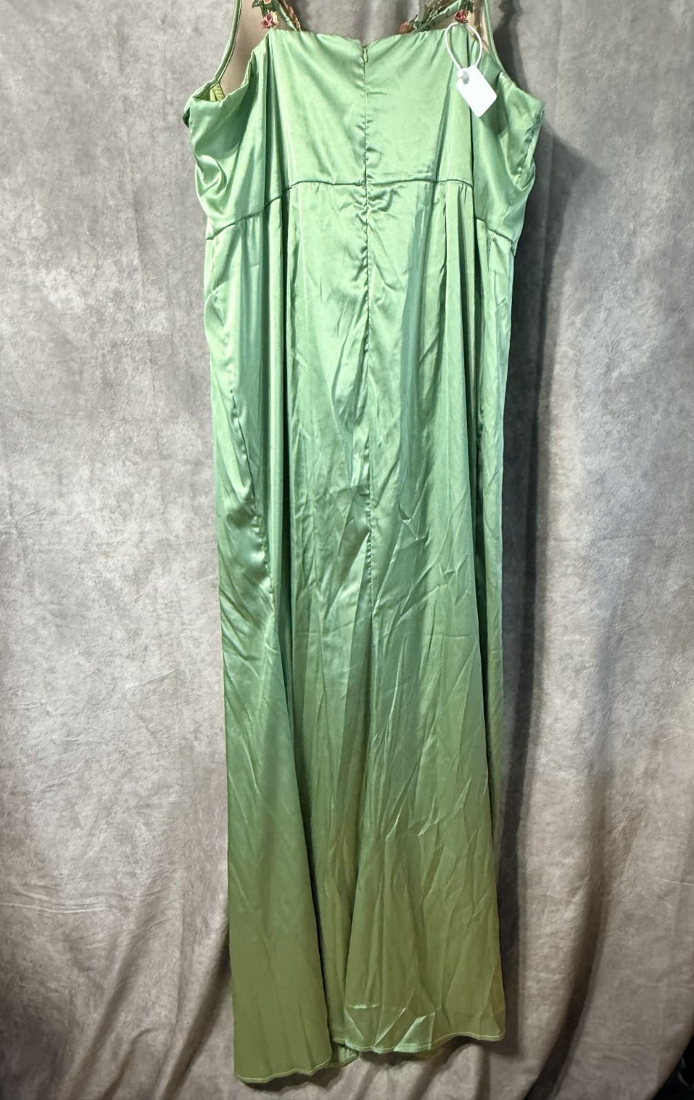Shien Belle Plus Size Elegant Formal Dress with Mint Green Floral Off Shoulder - Thumbnail 3