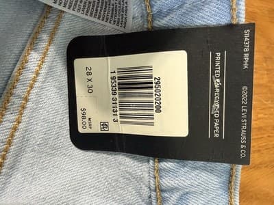 NWT Levi Strauss 501 Skinny Jeans Stonewashed 28x30 - Thumbnail 8