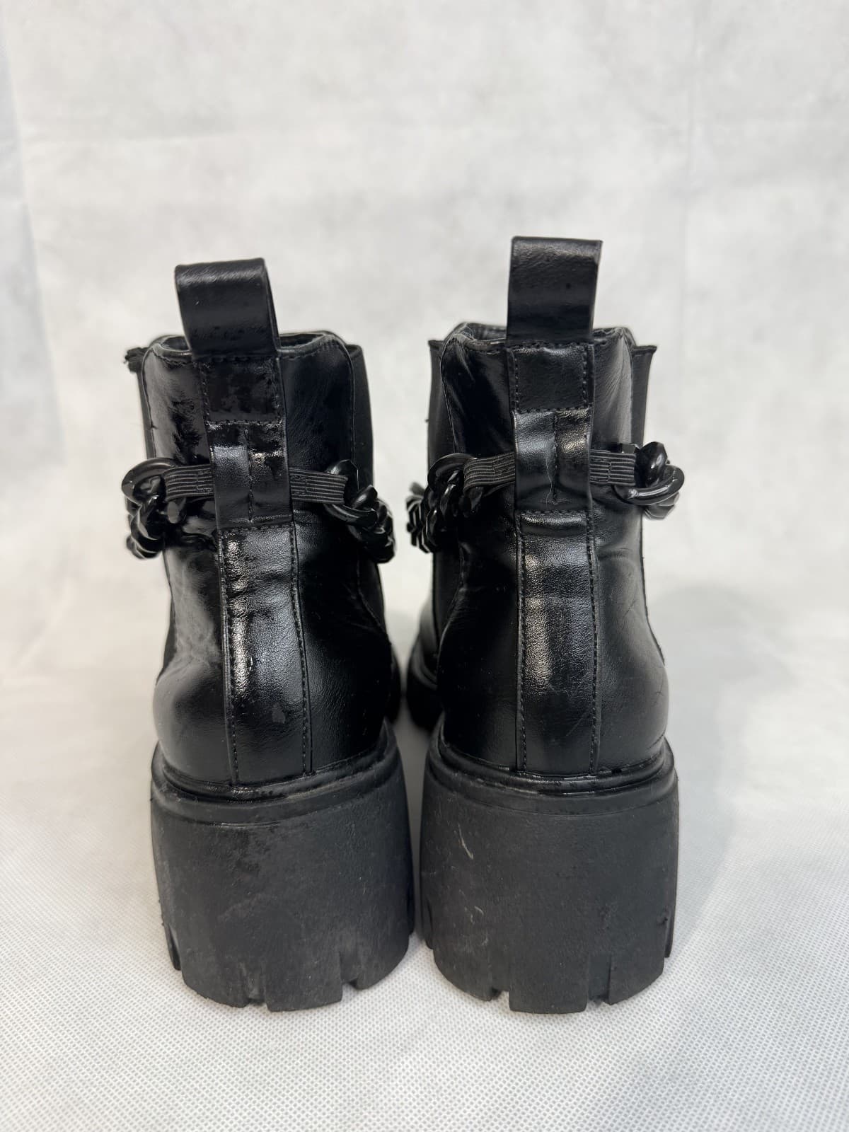 Madden Girl Black Chained Ankle Boots Women's Size 7 - Thumbnail 3