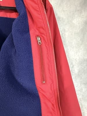 Vintage 90s L.L. Bean Red Bomber Jacket with Navy Fleece Collar Mens L - Thumbnail 11