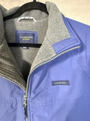 Lands’ End Squall Jacket Men’s M Blue Full Zip Fleece Lined Classic - Thumbnail 3