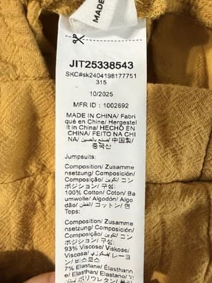 Shien Teen Mustard Yellow Overall Shorts. 16Y (M) - Thumbnail 5