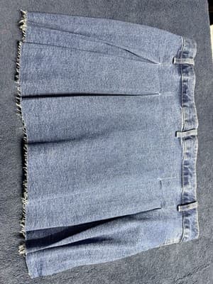 NWT Dakota Blue Pleated Cut Off Jean Skirt - Thumbnail 6
