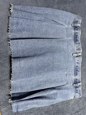 NWT Dakota Blue Pleated Cut Off Jean Skirt - Thumbnail 7