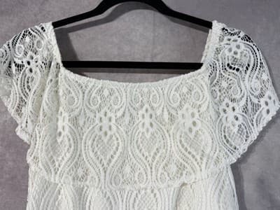 Almost Famous White Lace Off The Shoulder Hi Low Dress Women’s Size M - Thumbnail 4