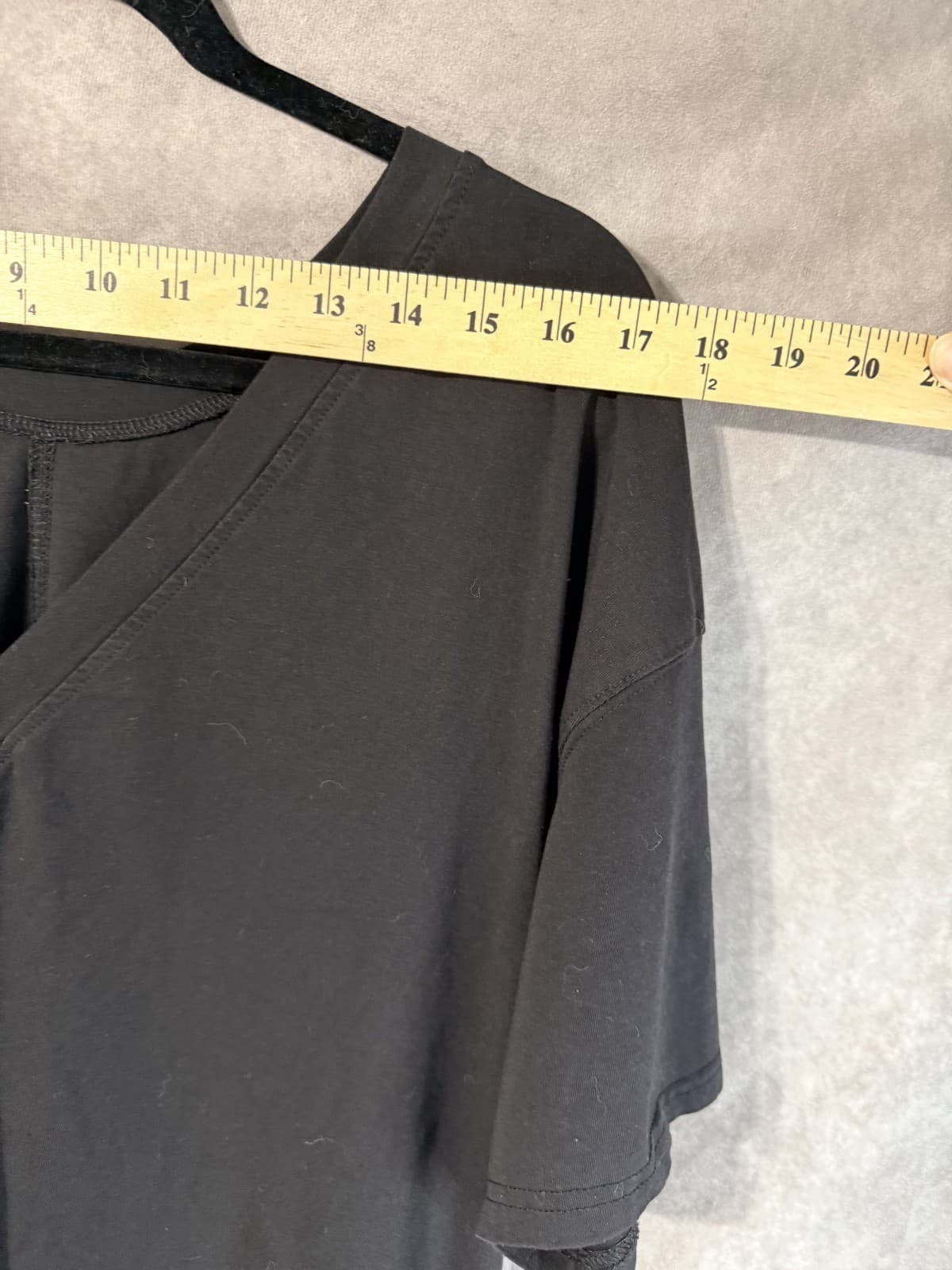 Shien Black Romper with pockets V back Size Medium New w/o Tags - Thumbnail 3